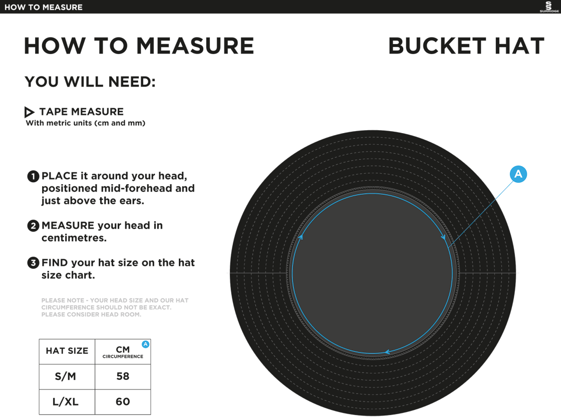 UNDERRIVER CC Dual Bucket Hat - Navy - Size Guide